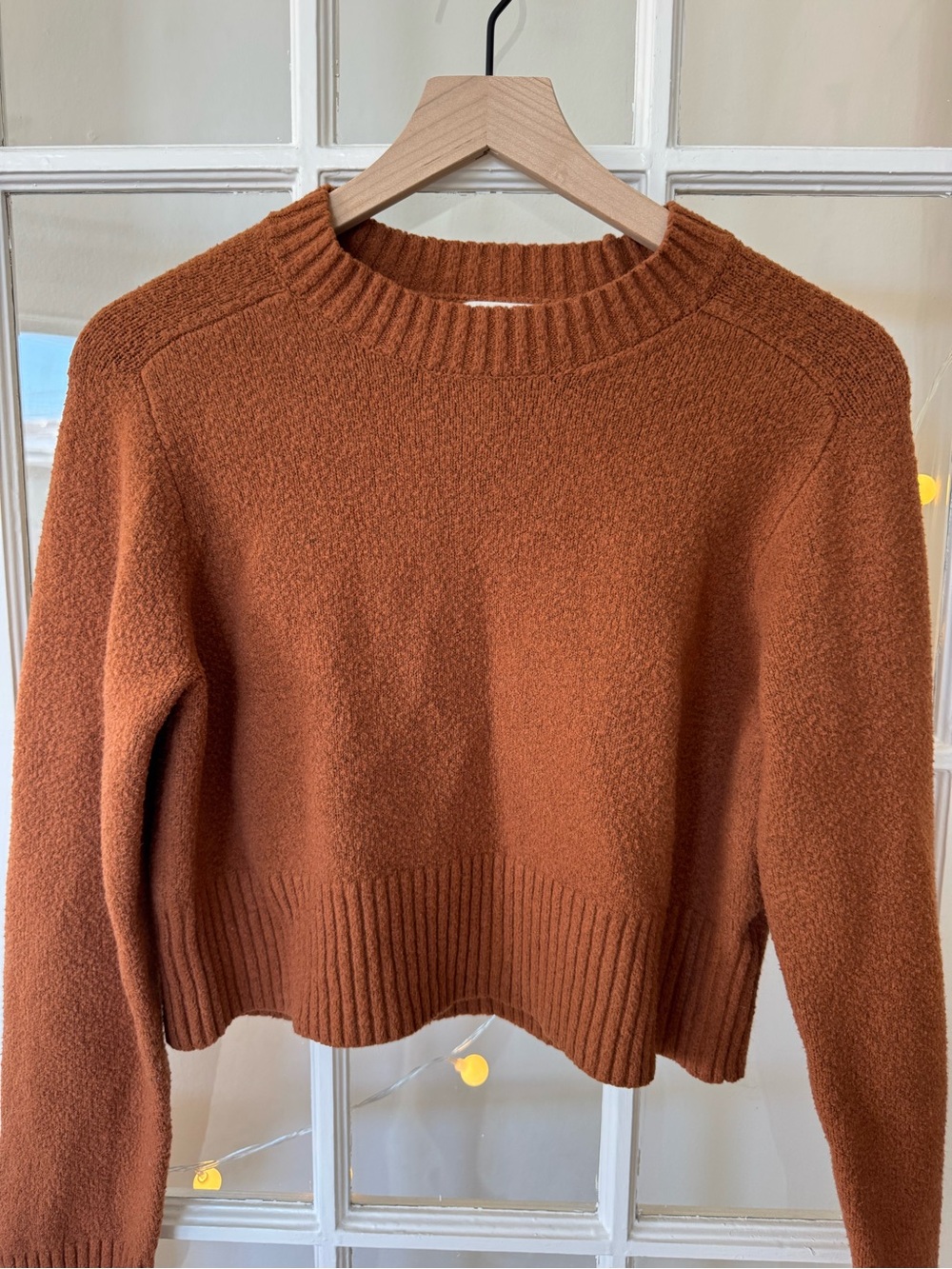 Light Rust Brown Crewneck Sweater - Soft Pullover for Fall Layering - Picture 5 of 10